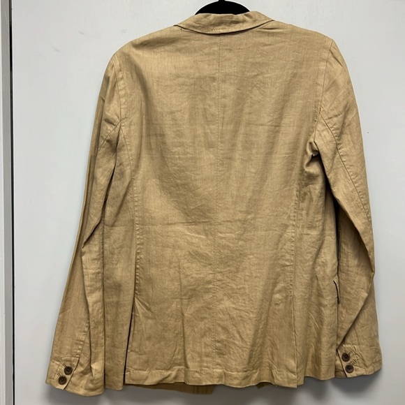 NWT Gap Women’s Fully Lined Khaki 100% Linen Blazer Size 10 - Picture 2 of 6